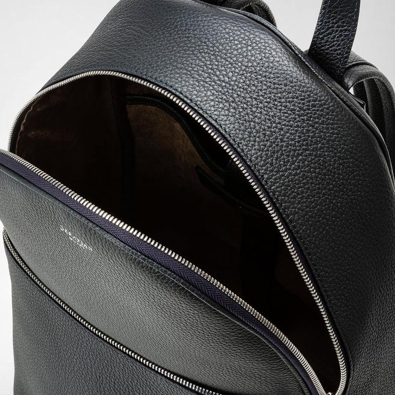 Serapian Zaino in pelle cachemire blu navy Negozi Online