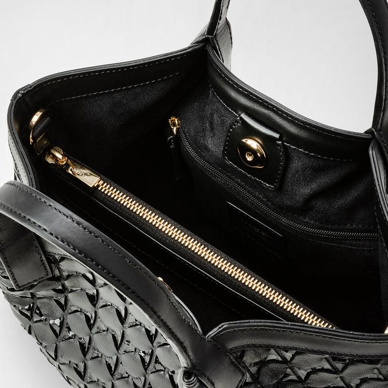 Serapian Mini secret bag in mosaico and elaphe black Outlet