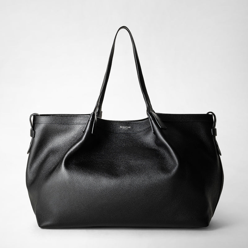 Serapian Tote bag secret in pelle rugiada nero Hotsell