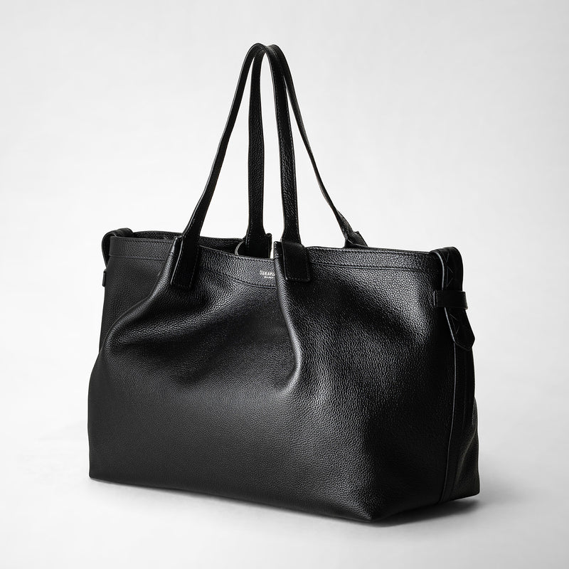 Serapian Tote bag secret in pelle rugiada nero Hotsell