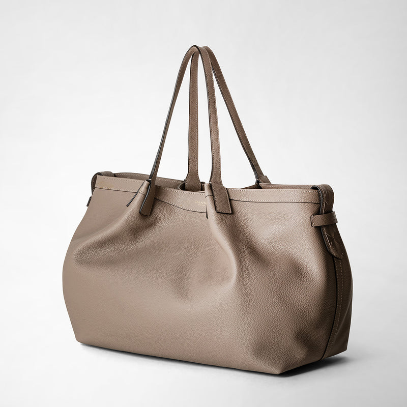 Serapian Tote bag secret in pelle rugiada sahara Vendita Economica