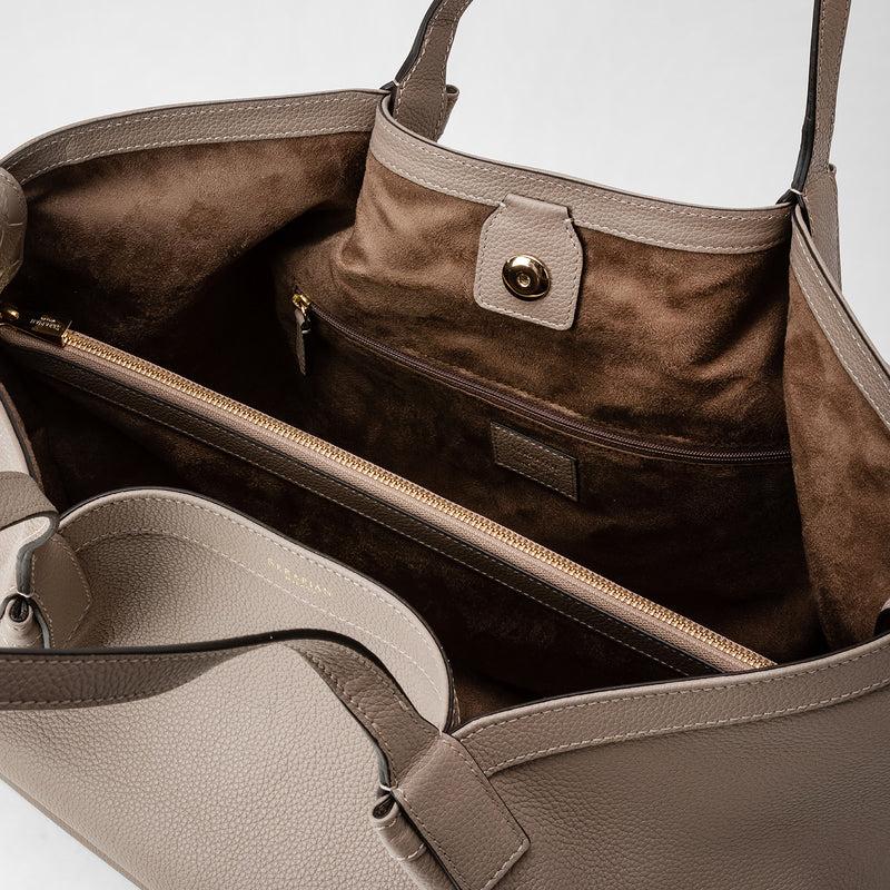 Serapian Tote bag secret in pelle rugiada sahara Vendita Economica