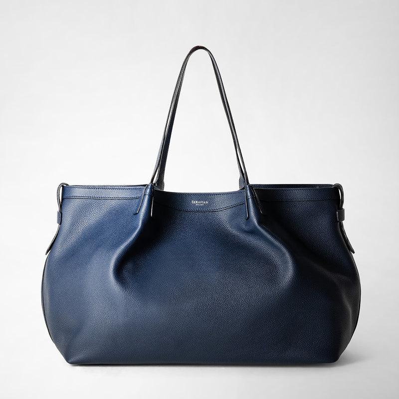 Serapian Tote bag secret in pelle rugiada blu navy Saldi Di Fabbrica