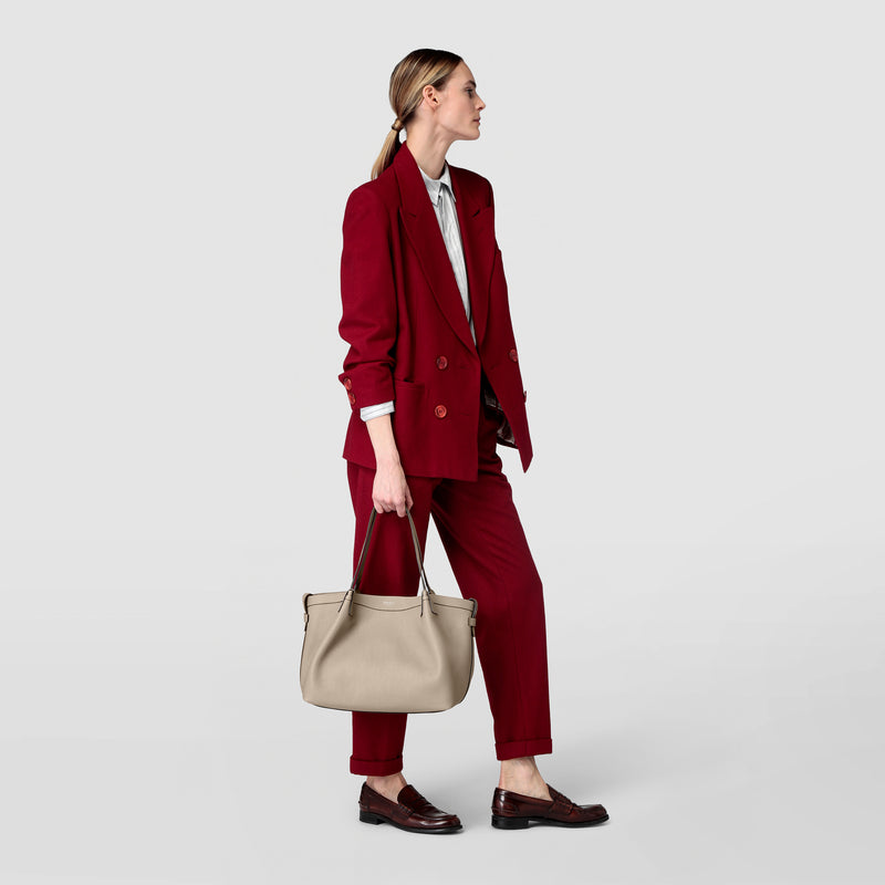 Serapian Small secret tote bag in rugiada leather sahara Negozio