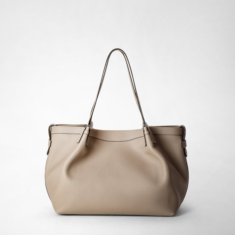 Serapian Small secret tote bag in rugiada leather sahara Negozio