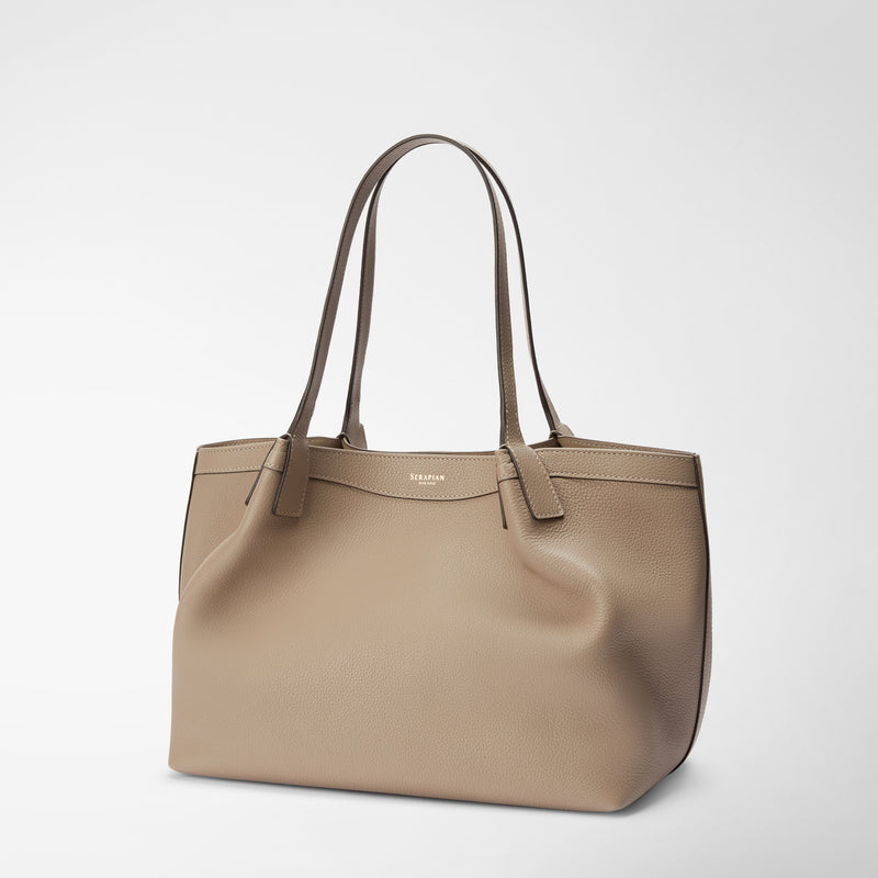 Serapian Small secret tote bag in rugiada leather sahara Negozio