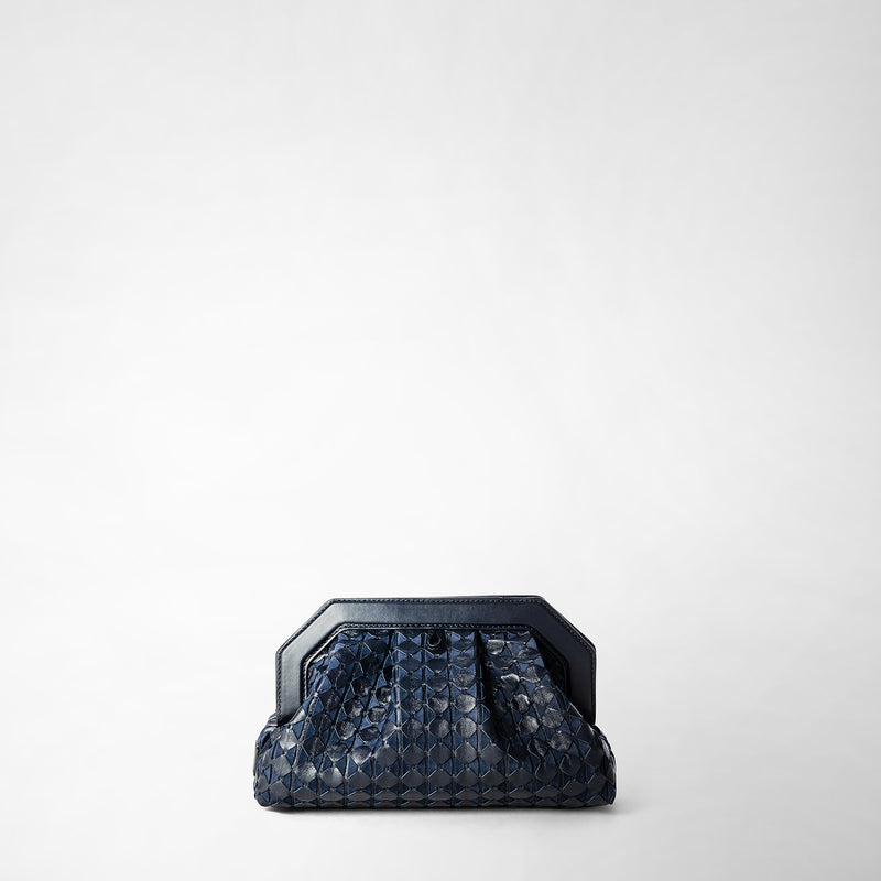 Serapian Secret clutch bag in mosaico midnight blue Italia