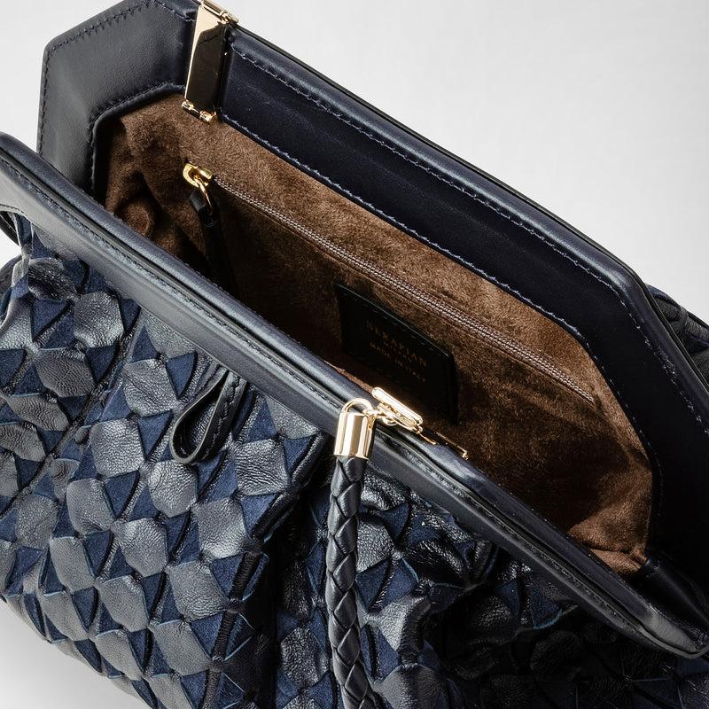 Serapian Secret clutch bag in mosaico midnight blue Italia