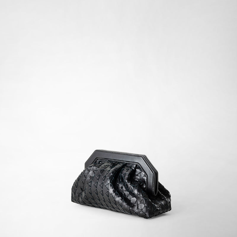 Serapian Clutch secret in mosaico nero Nuovo