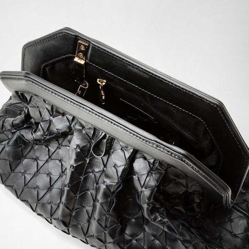 Serapian Clutch secret in mosaico nero Nuovo