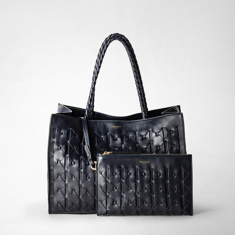 Serapian 1928 tote bag in mosaico midnight blue Negozi Online