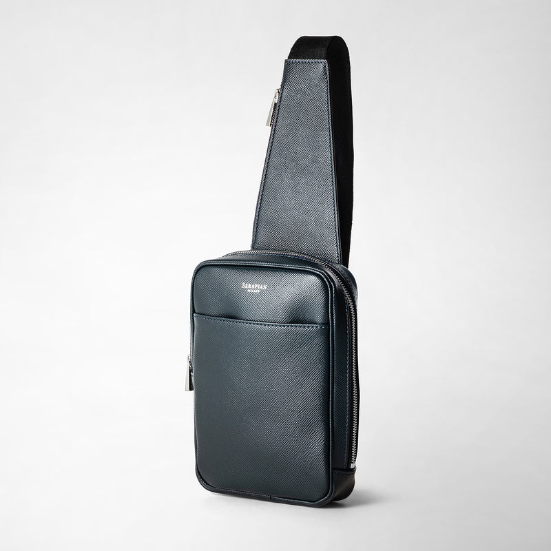 Serapian Zaino monospalla in pelle evoluzione blu navy Fino Al -60%