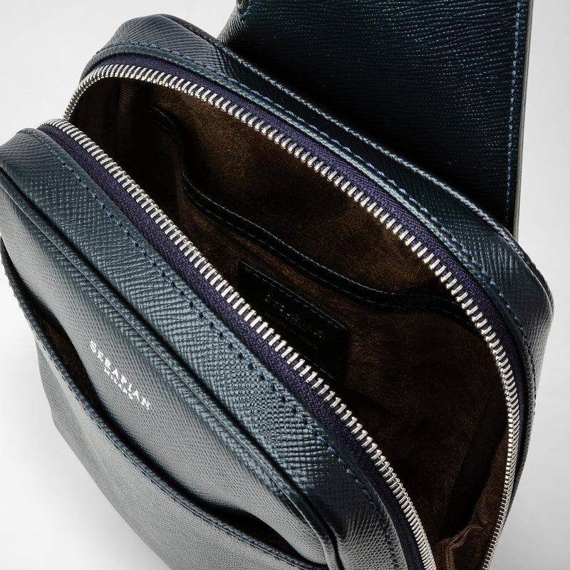 Serapian Zaino monospalla in pelle evoluzione blu navy Fino Al -60%