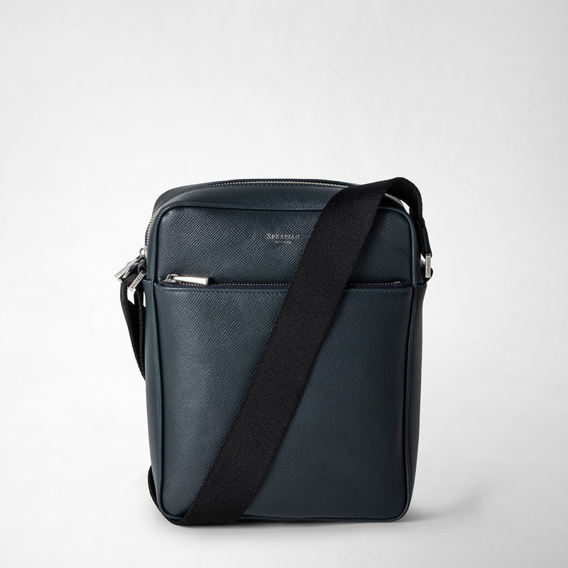 Serapian Tracolla north south in pelle evoluzione blu navy Convenienza