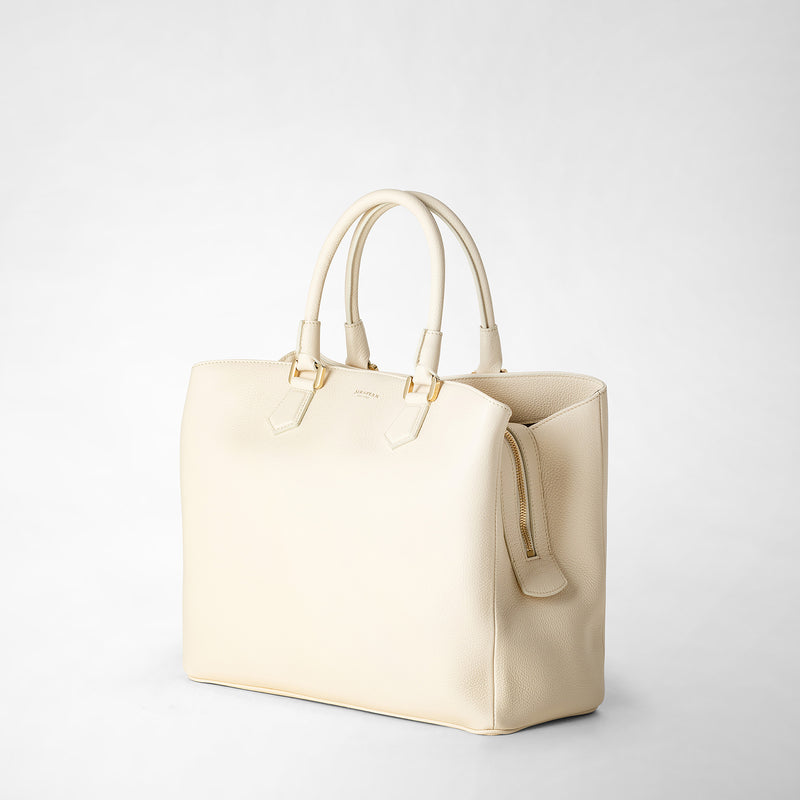 Serapian Borsa a mano luna in pelle rugiada crema In Vendita