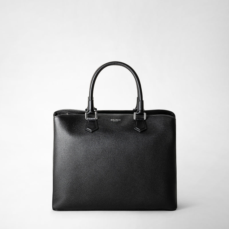 Serapian Borsa a mano luna in pelle rugiada nero Hotsell
