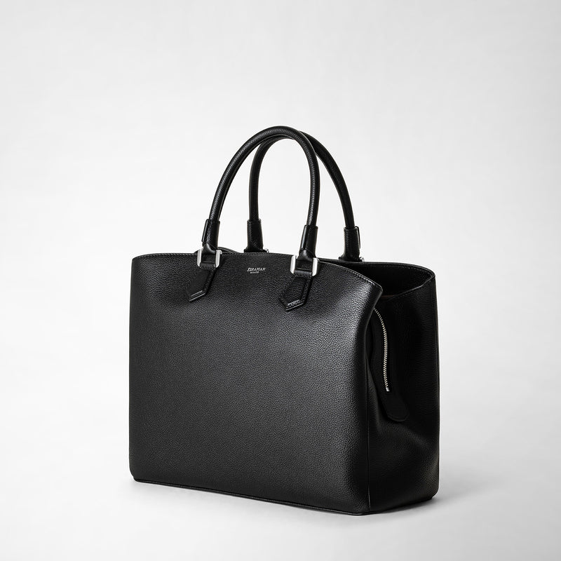 Serapian Borsa a mano luna in pelle rugiada nero Hotsell