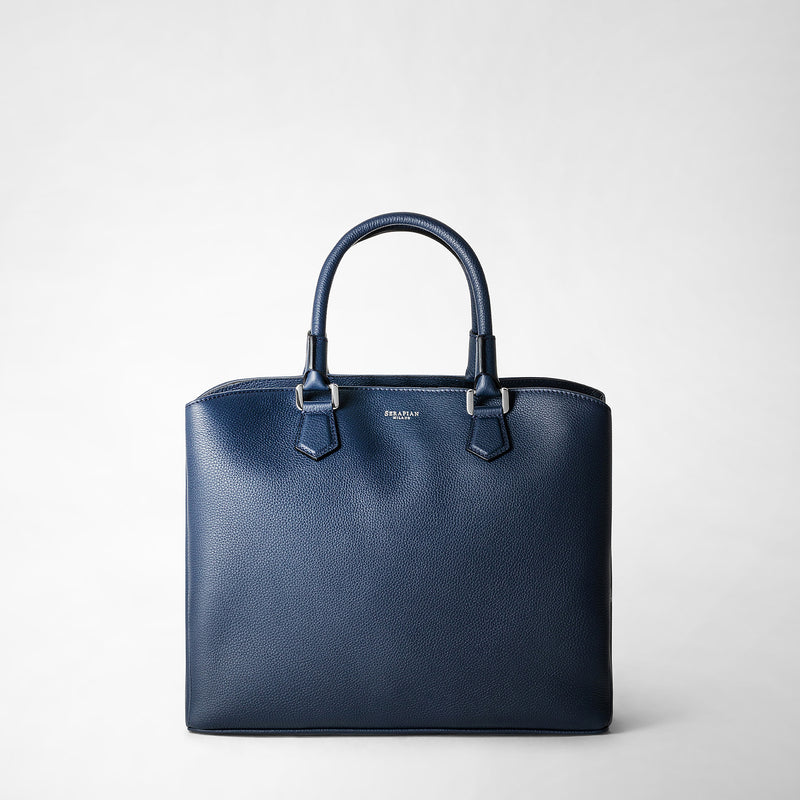 Serapian Borsa a mano luna in pelle rugiada blu navy Vendita Calda