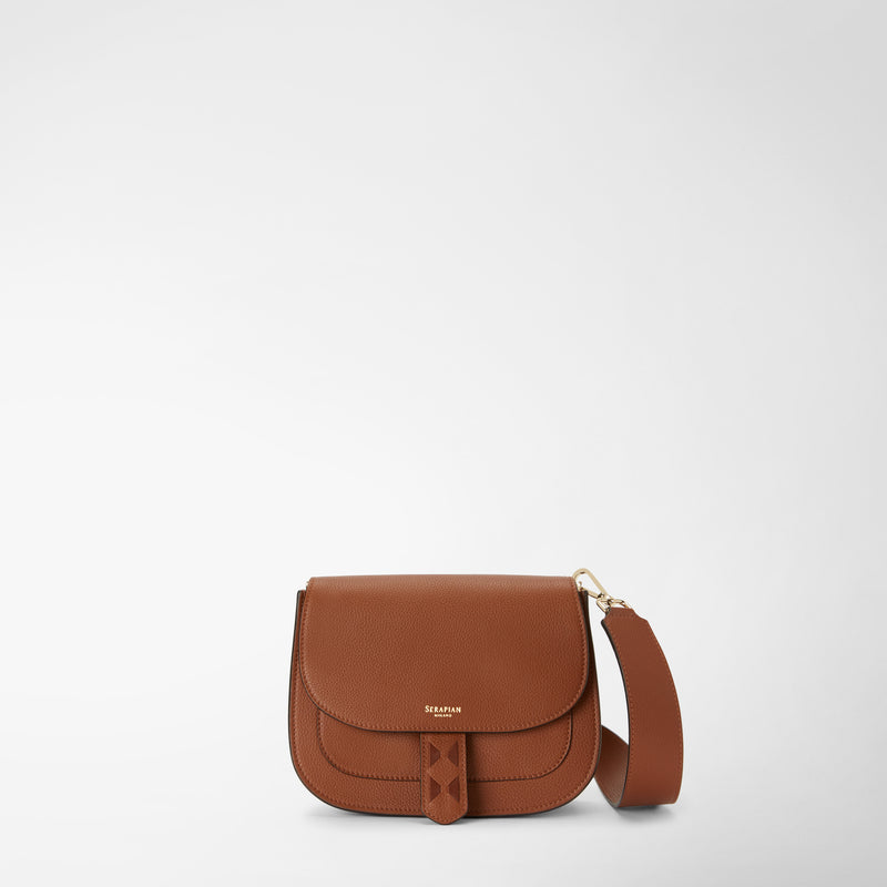 Serapian Borsa luna crossbody in pelle rugiada cuoio Vendita Economica