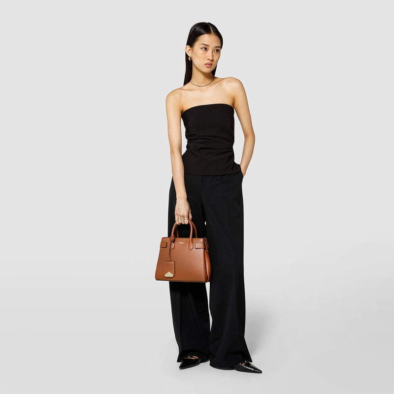 Serapian Meline' handbag in seta leather cuoio