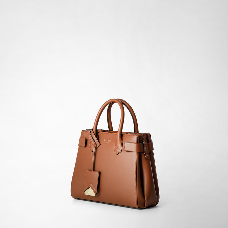 Serapian Meline' handbag in seta leather cuoio Nuova