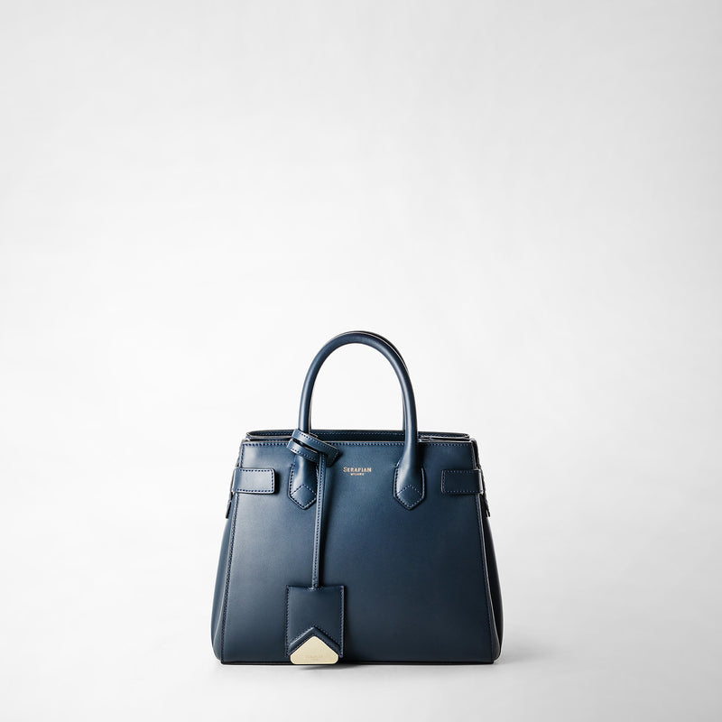 Serapian Meline' handbag in seta leather black Moda