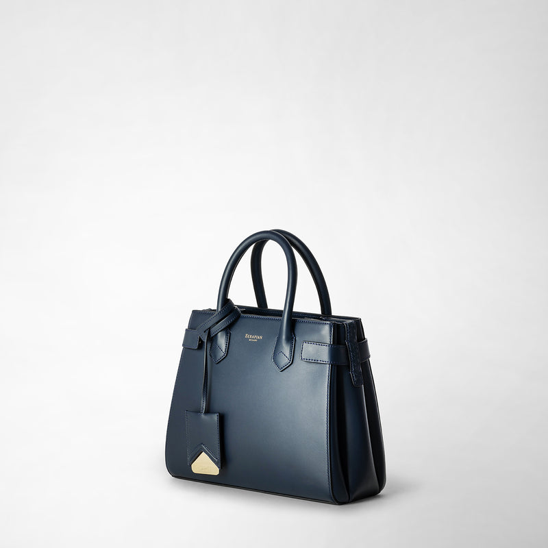 Serapian Meline' handbag in seta leather black Moda