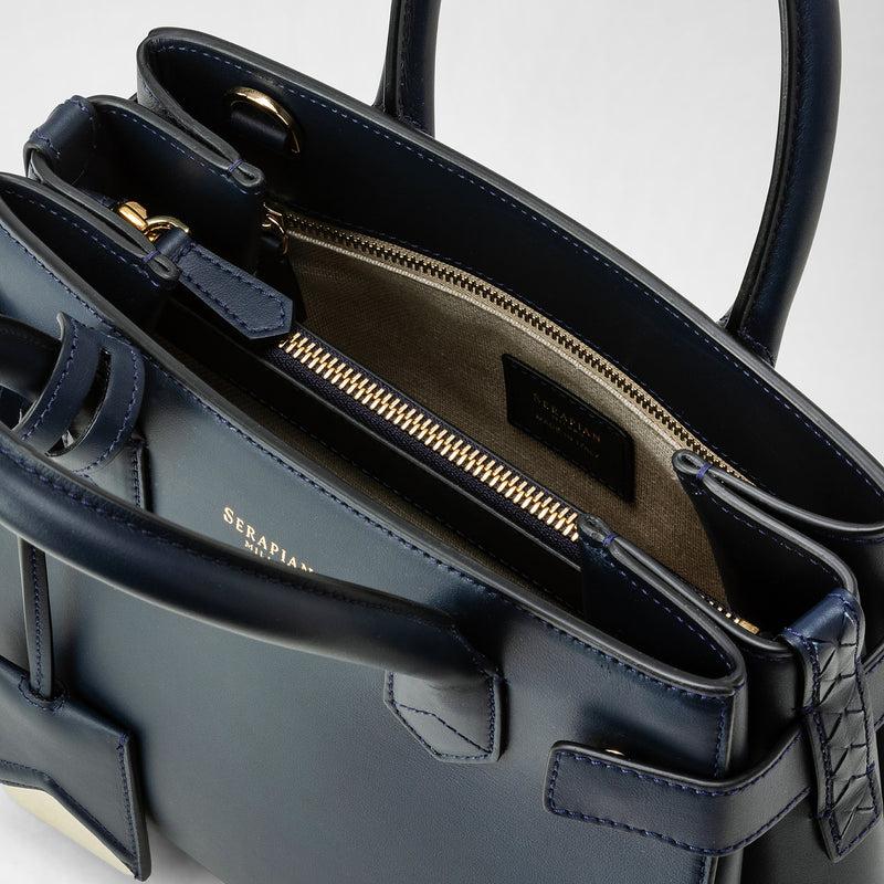 Serapian Meline' handbag in seta leather black Moda