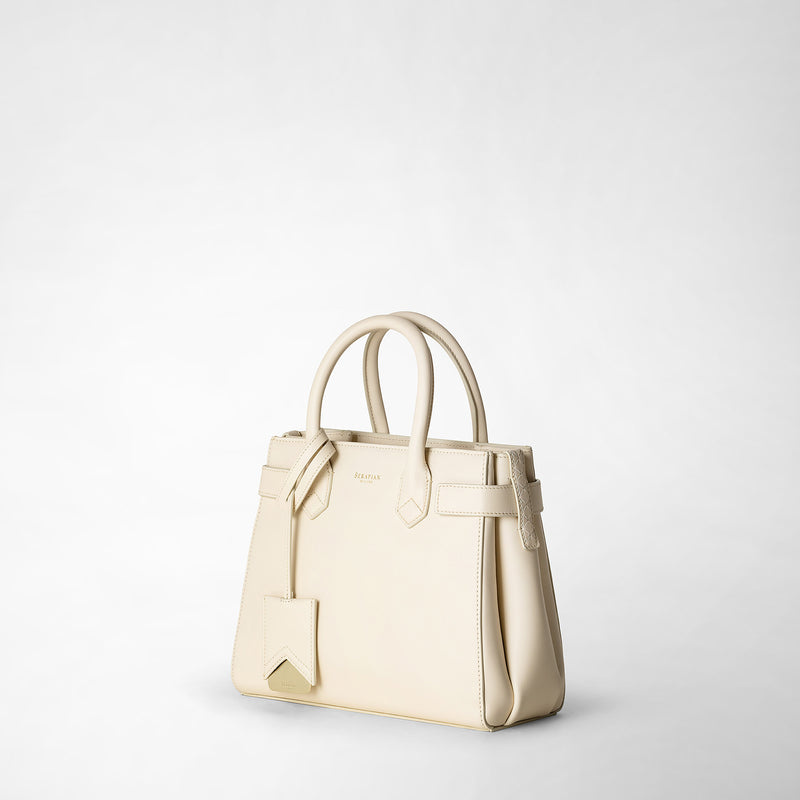 Serapian Meline' handbag in seta leather cream 2025