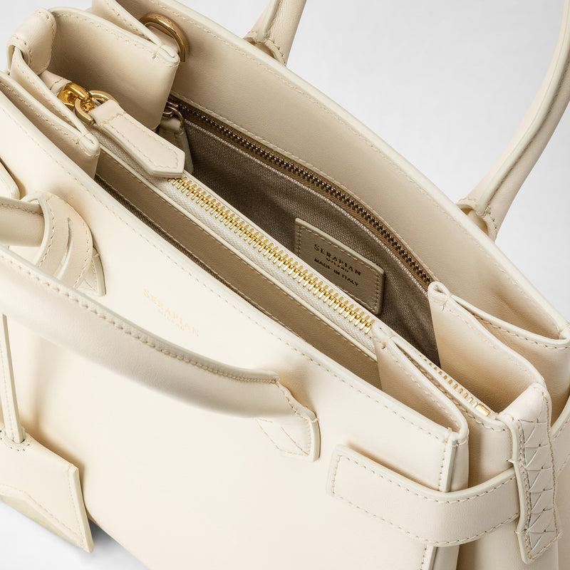 Serapian Meline' handbag in seta leather cream 2025