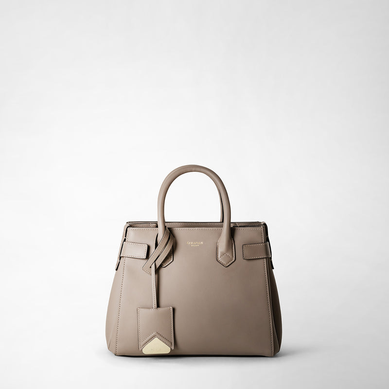 Serapian Meline' handbag in seta leather sahara Italia