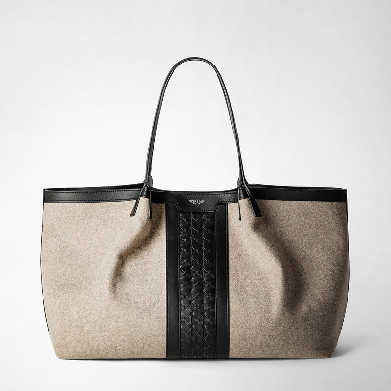 Serapian BORSA SECRET TOTE IN LANA E MOSAICO Qualità