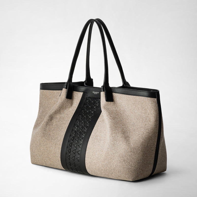 Serapian BORSA SECRET TOTE IN LANA E MOSAICO Qualità