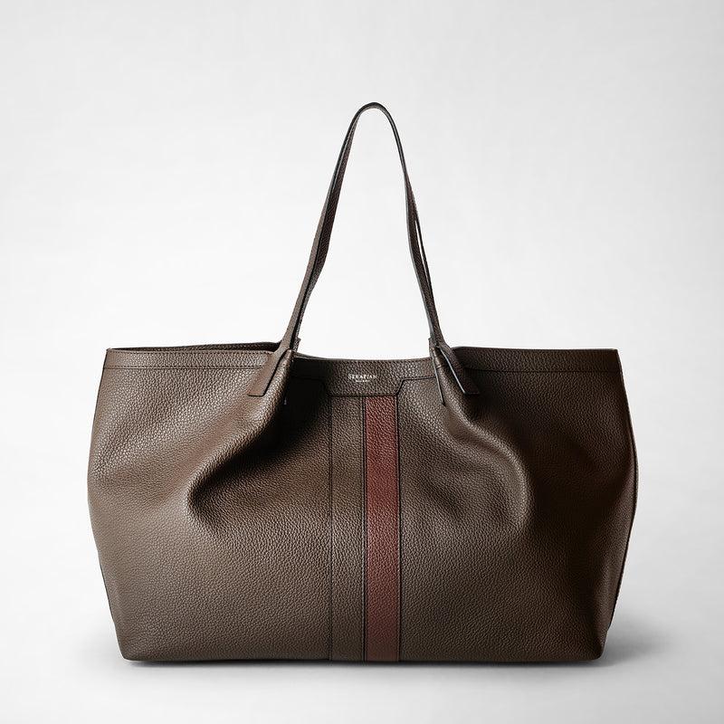 Serapian Borsa secret tote pelle cachemire espresso-rosso Promozione