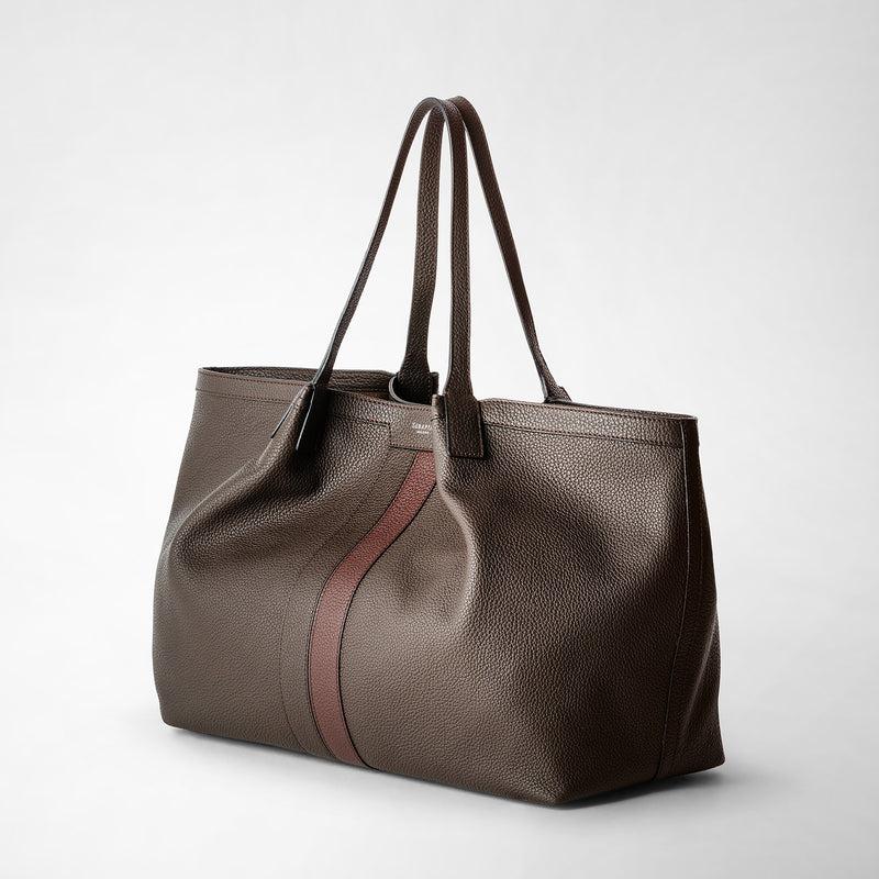 Serapian Borsa secret tote pelle cachemire espresso-rosso Promozione