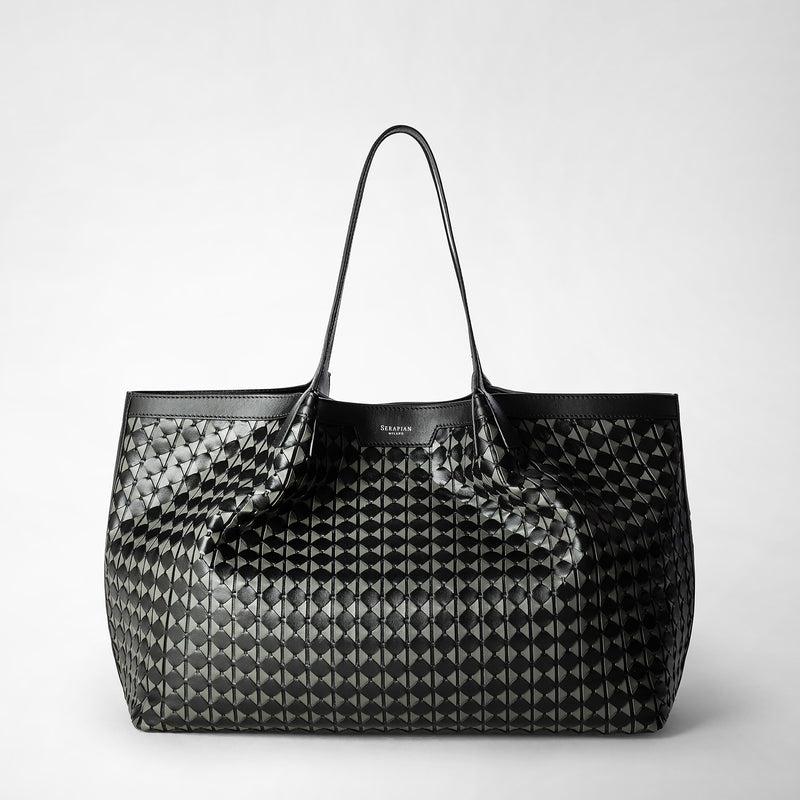 Serapian Secret tote bag in mosaico black asphalt Qualità Garantita