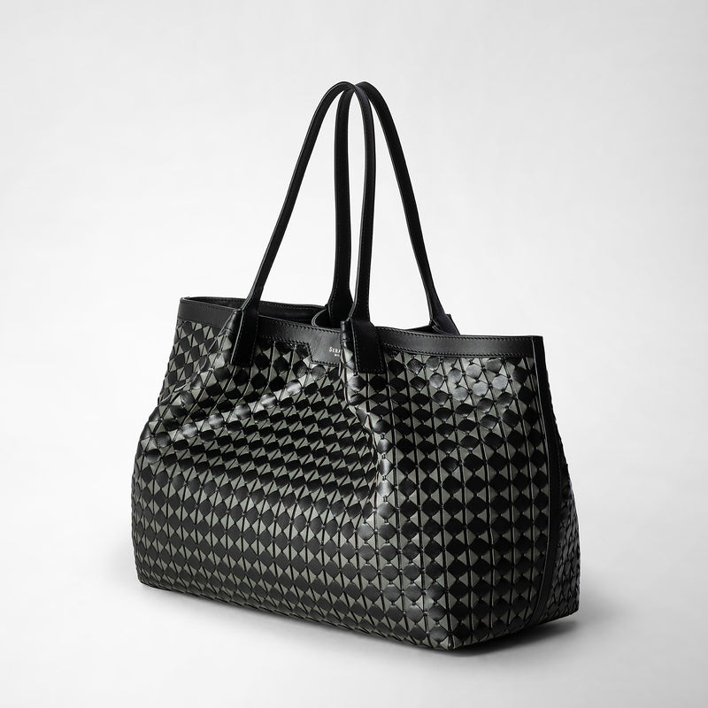 Serapian Secret tote bag in mosaico black asphalt Qualità Garantita