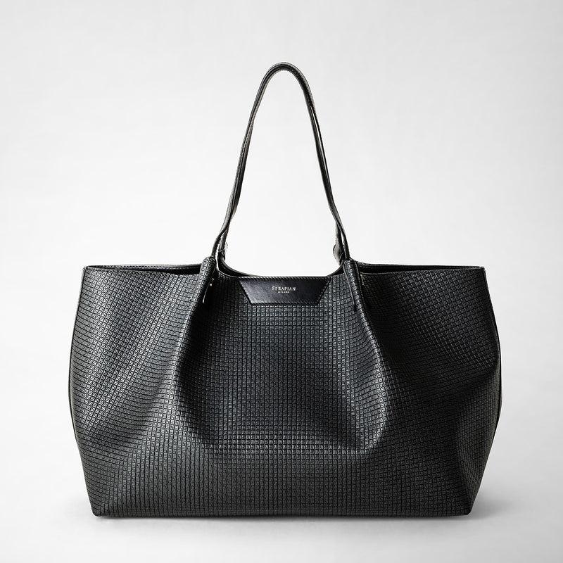 Serapian Tote bag secret in stepan asfalto-nero Acquista Ora