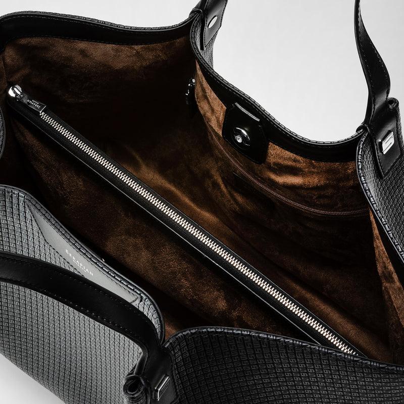 Serapian Tote bag secret in stepan asfalto-nero Acquista Ora