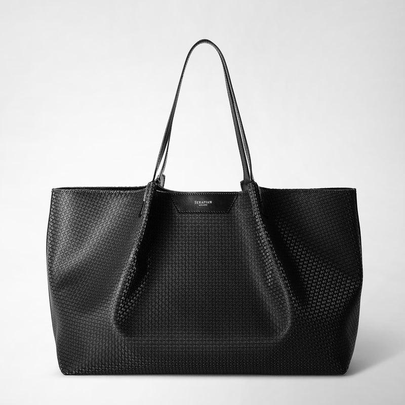 Serapian Tote bag secret in stepan nero-nero eclissi Fino Al -60%