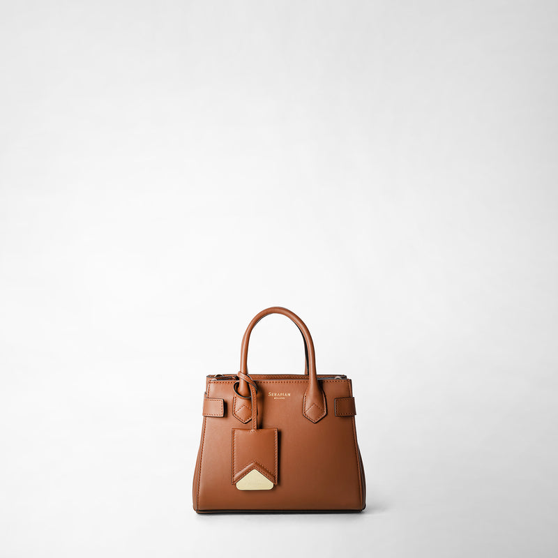 Serapian Mini meline' handbag in seta leather cuoio Convenienza