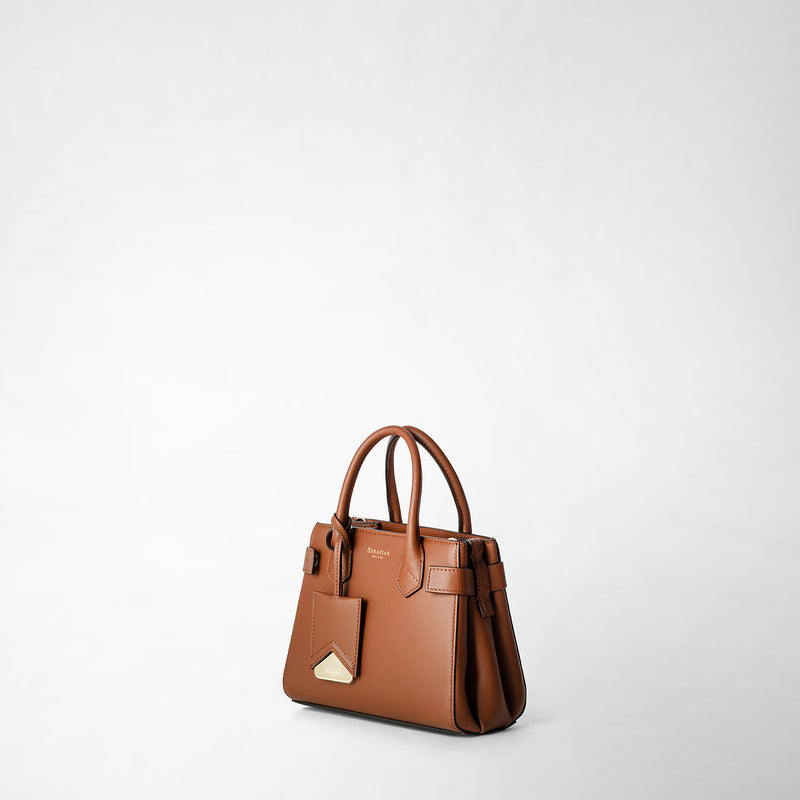 Serapian Mini meline' handbag in seta leather cuoio Convenienza