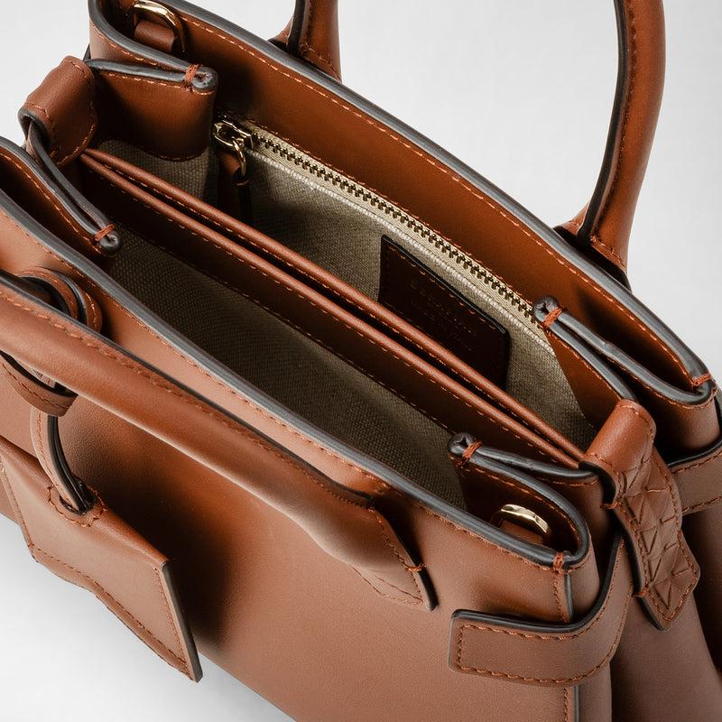 Serapian Mini meline' handbag in seta leather cuoio Convenienza