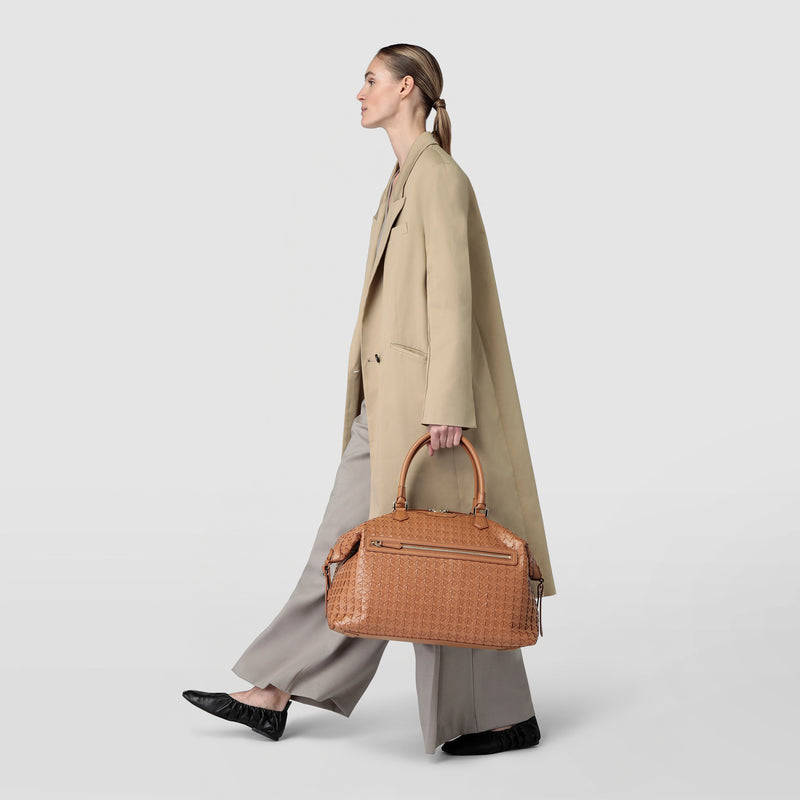 Serapian Travel bag in mosaico tan Sconto