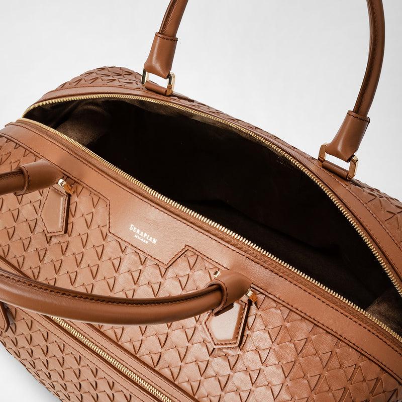Serapian Travel bag in mosaico tan Sconto
