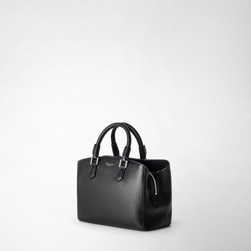 Serapian Small luna handbag in rugiada leather black Outlet