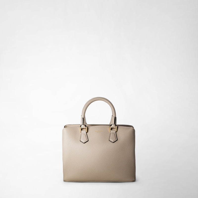 Serapian small luna handbag in rugiada leather sahara In Vendita