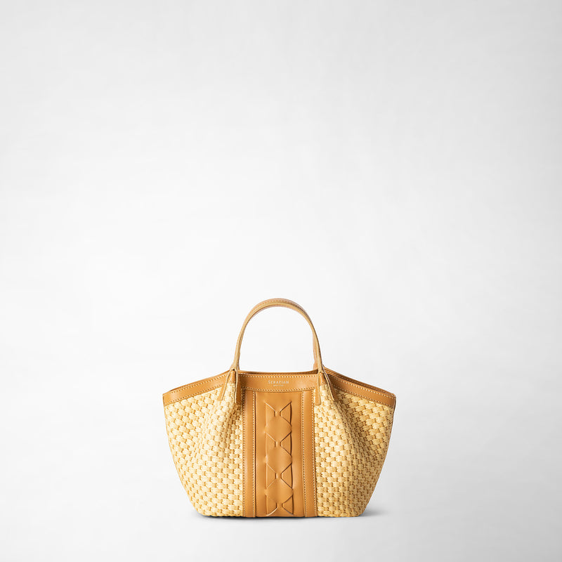 Serapian BORSA SECRET MINI IN RAFIA E PELLE SETA Prezzo basso