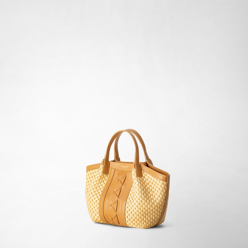 Serapian BORSA SECRET MINI IN RAFIA E PELLE SETA Prezzo basso