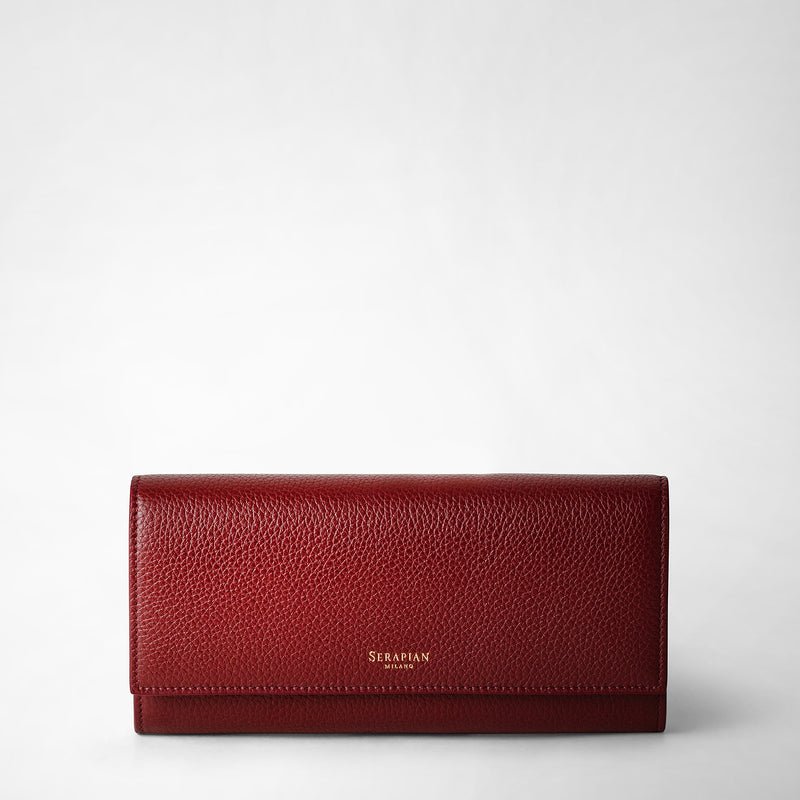Serapian Portafoglio continental in pelle rugiada burgundy 2025